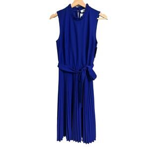 Closet 52 Royal Blue High Neck Pleated Dress 6